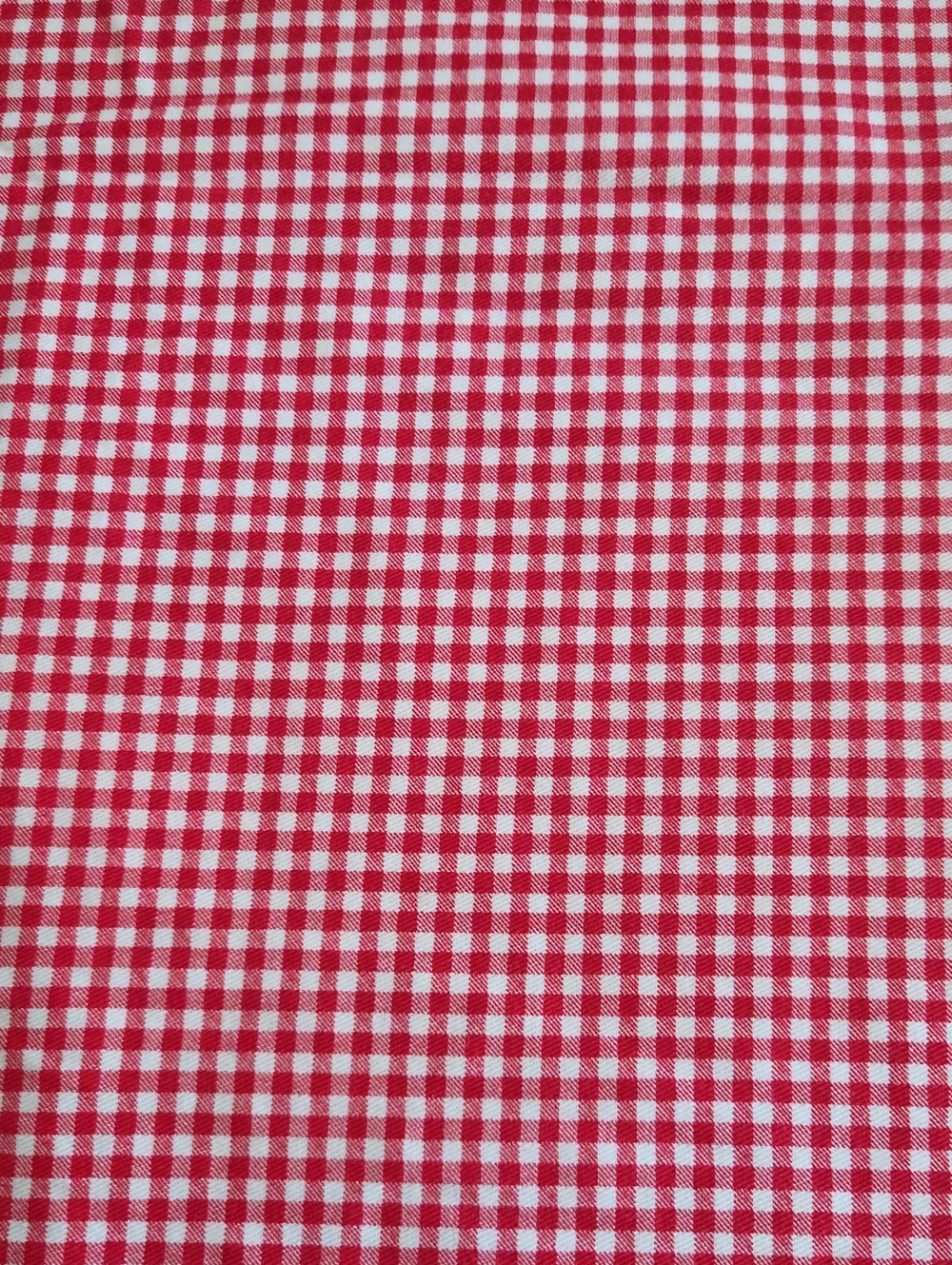 Vintage RED & WHITE Checker Medium-Weight 100% Cotton Craft Quilt Sew Fabric 2yd